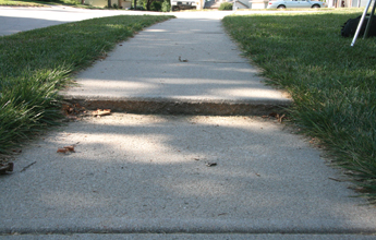Sinking sidewalk