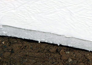 Insulation installed on a crawl space floor in Davis