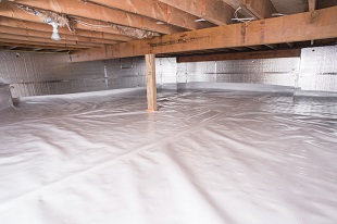 crawl space vapor barrier in Roseville installed by our contractors