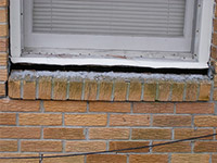 A window sill cracking and separating from the foundation wall in a West Sacramento home.