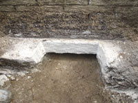 Preparing a foundation footing for helical pier installation in Vallejo