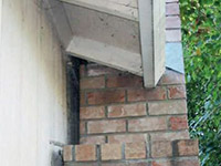 A chimney leaning away from the home on a Antelope foundation