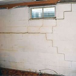 Bowing foundation walls in danger of failure in Windsor